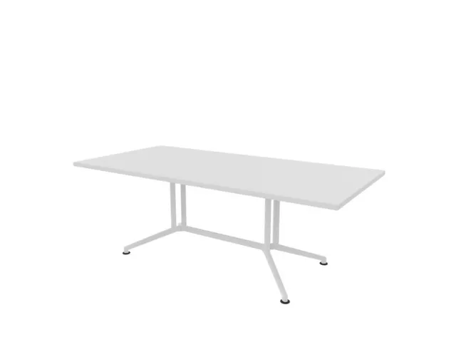 vergadertafel,HxBxD 740x2100x1000mm,rechthoekig,V-vormonderstel wit
