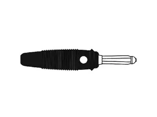 Banaanstekker 4mm male zwart met dwarsgat en schroefaansluiting - 1