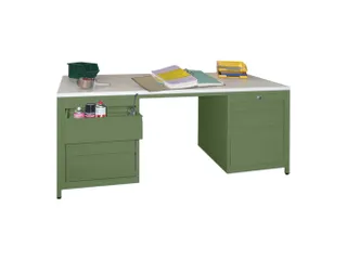 werkplaatsbureau,HxBxD 720x1700x800mm,RAL7035,front RAL6011 - 1