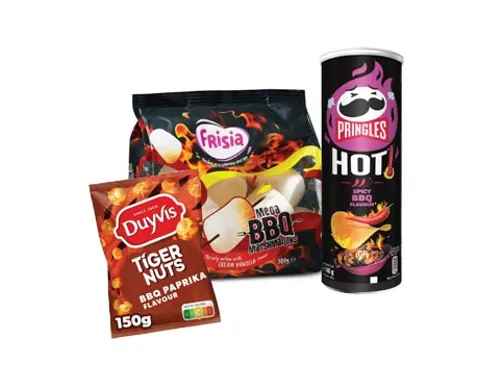 Actie Snacks Pakket 2025 Marshmallows/Pringles/Tiger Nuts