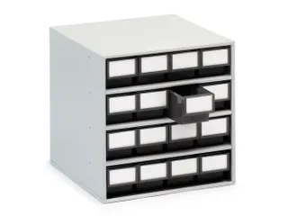 ESD-magazijnkast,HxBxD 395x400x400mm,16lade(n),laden zwart - 1