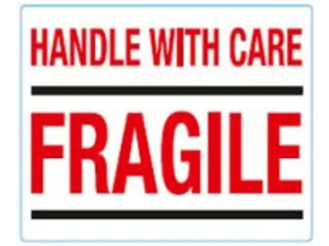 Waarschuwingsetiketten Bedrukt 97x79mm Handle With Care