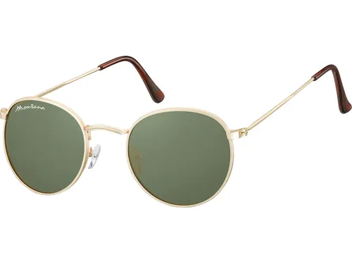 Zonnebril Montana met groen G15 glas mat goud