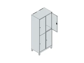 dubbeldekse locker,HxBxD 1950x800x500mm,2x2vak.,vak B 400mm - 5
