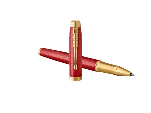 Rollerpen Parker IM Premium Red Lacquer GT Fijn Zwarte inkt