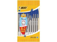 Balpen Bic Cristal medium blauw zakje à 8+2 gratis