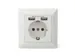 Veiligheidsstopcontact voor inbouwmontage met 2 USB-poorten
