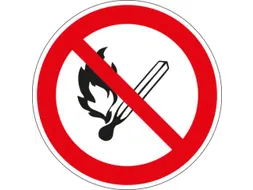 verbodsbord,geen open vlam,sticker,folie,lang nalichtend,Ø 200mm