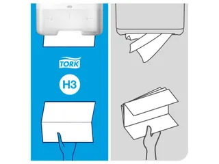 Tork 553008 H3 C-vouw en Z-vouw Handdoek Dispenser Elevation Zwart - 8