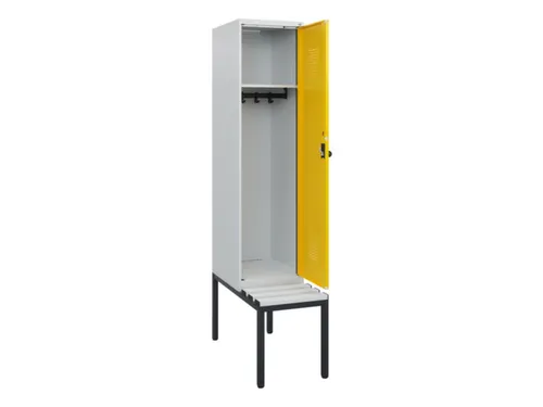 locker met bank,HxBxD 1950x400x815mm,1vak,vak B 400mm,draaigrendel
