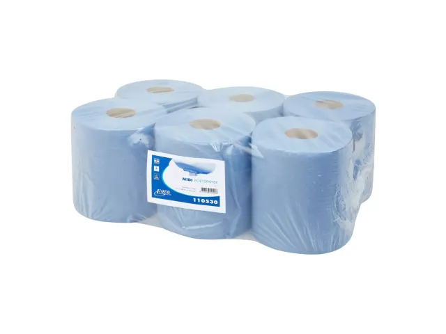 Midi poetspapier 110530 Euro REC blauw 1-Laags 6 Rol