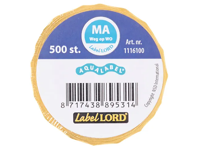 Voedseletiketten 54x22x54mm Aqualabel MA weg op WO