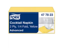 Tork 477823 Cocktailservet Advanced Geel 24x24cm