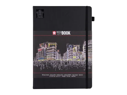 Schetsboek Sakura 80 zwarte vellen 140gr 210x297mm zwart