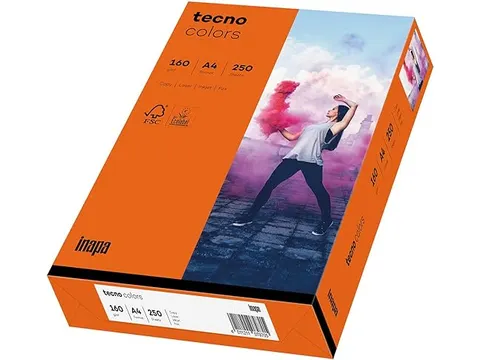 Inapa Tecno colors Gekleurd papier A4 Intens Oranje 160 gram 250vel