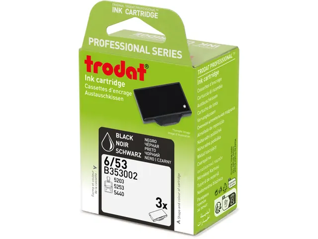 Trodat vervangkussen voor 5440/5440L/5203 3 stuks zwart