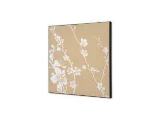 Wanddecoratie Textiel Set 40x40cm Japanse Bloesem Beige - 1