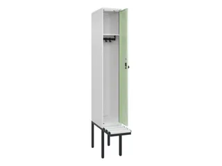 locker met bank,HxBxD 2120x300x815mm,1vak,vak B 300mm,draaigrendel - 1