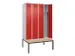 locker met bank,voor scheiding van kleding,HxBxD 2120x1200x815mm,4vak