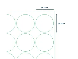 Etiketten Zelfklevend Wit 12 op A4 Rond 63.5mm 1000 Vel - 2