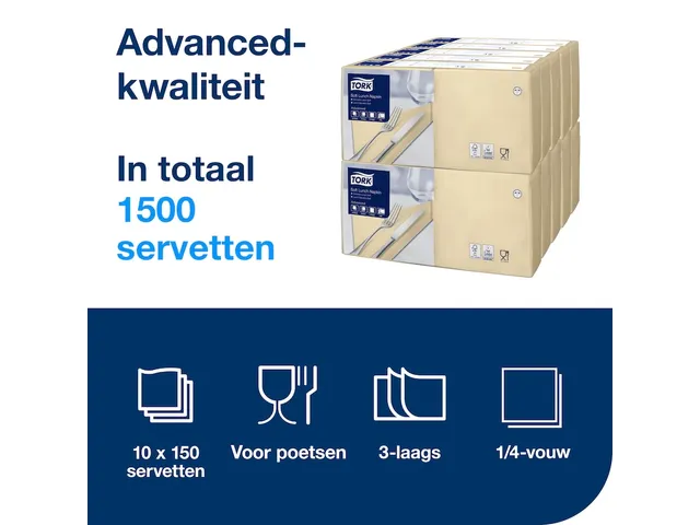 Tork 477866 Soft Lunchservet Advanced Zand 33x33cm