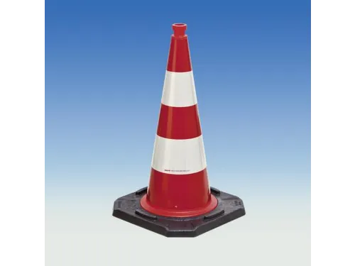 pion,H 750mm,pvc,rood/wit,retro-reflecterend