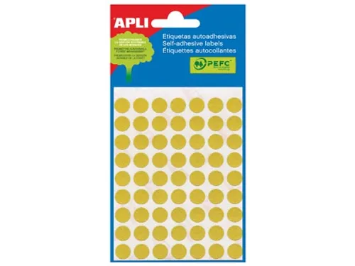 Apli Ronde Etiketten Ø10mm Geel