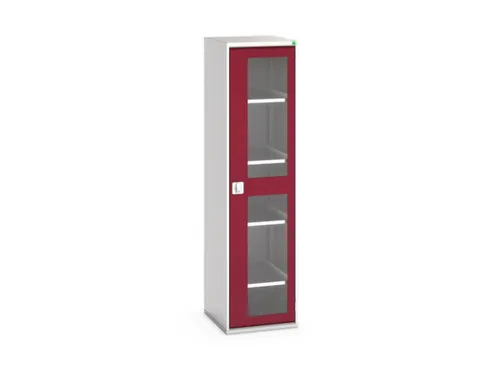 vitrinekast 2000x525x550mm 4xStalen bodem romp RAL7035 front RAL3004