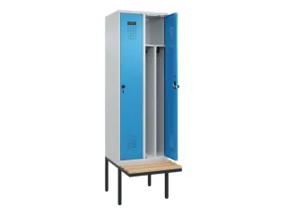 locker met bank,voor scheiding van kleding,HxBxD 2120x600x815mm,2vak - 1