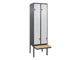Z-garderobekast,HxBxD 2120x600x815mm,2vak,vak B 300mm,draaigrendel - 1