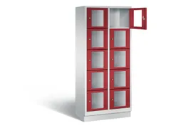 Lockerkast 1800x810x500mm 2x5 vakken Cilinderslot, Sokkel, RAL3003