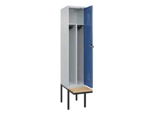 locker met bank,voor scheiding van kleding,HxBxD 2120x400x815mm,1vak