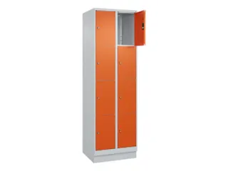 lockerkast,HxBxD 1950x600x500mm,2x4vakken,vak B 300mm,cil.-slot,sokkel - 1