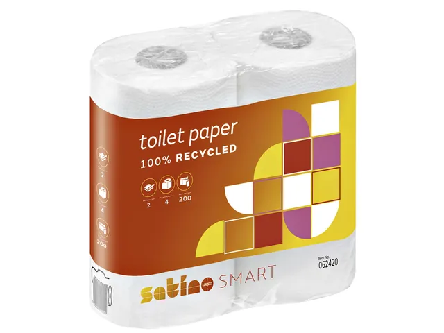 Toiletpapier Satino Smart MT1 2-laags 200vel wit 062420 Voordeelbundel