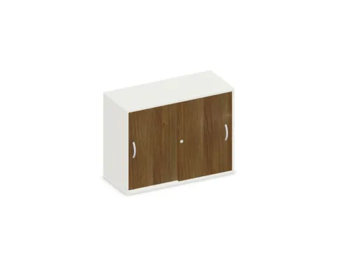 schuifdeurkast,HxBxD 770x1000x430mm,decor romp wit,decor front noten