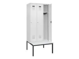 locker met bank,HxBxD 2120x900x815mm,3vak,vak B 300mm,cilinderslot