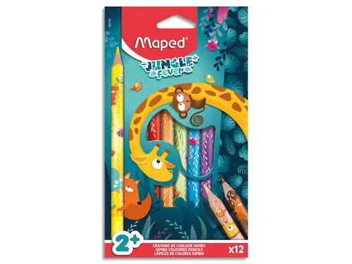 Kleurpotlood Maped Jungle Fever jumbo set à 12 kleuren