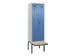 locker met bank,voor scheiding van kleding,HxBxD 2120x600x815mm,2vak