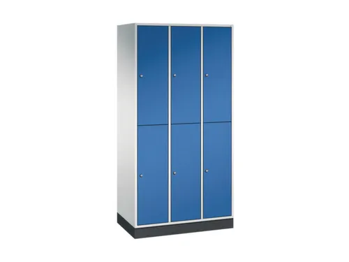 Dubbeldekse garderobekast,RAL 7035/RAL 5010,HxBxD 1950x920x500mm