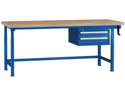 werkbank,HxBxD 750-1050x2000x800mm,onderstel RAL7035,fronten RAL5010