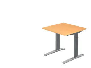 In hoogte verstelbaar bureau,HxBxD 680-850x800x800mm,blad beuken - 1