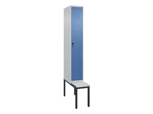 locker met bank,HxBxD 2120x300x815mm,1vak,vak B 300mm,draaigrendel