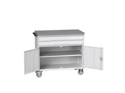 gereedschapswagen 980x1050x600mm linoleum 2 laden+kast RAL7035+RAL7035