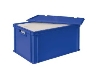 Euronorm-stapelbak,m. isoleerbox,HxLxB 320x600x400mm,65/35l,PP,blauw - 4