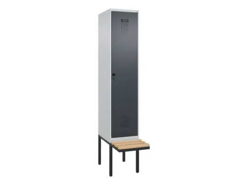 locker met bank,voor scheiding van kleding,HxBxD 2120x400x815mm,1vak