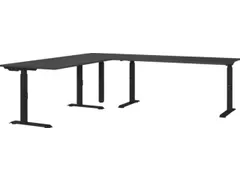 hoekbureau,in h. verstelb.,HxBxD 710-910x2400x2200mm,blad grafiet