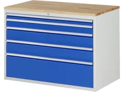 ladekast 825x1145x650mm 5laden cilinderslot RAL7035 RAL5010 beuken