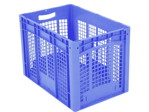 Euronorm Stapelkrat Pp 420x600x400mm Wanden/Bodem Opengewerkt Blauw