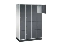 lockerkast,HxBxD 1950x1220x500mm,4x4vakken,cil.-slot,sokkel