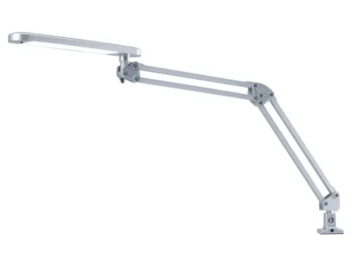 LED-bureaulamp kop zwenkbaar/arm kantelbaar arm 560mm klemvoet Zilver